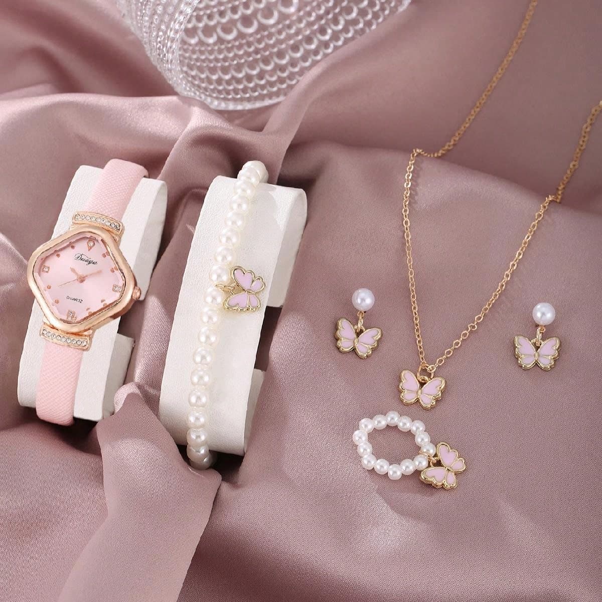 1 Pièce Montre-bracelet Minimaliste Classique Et À La Mode En Quartz En Forme De Diamant Pour Enfants Avec Recommandation De Cadeau + Ensemble De